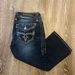 Rock Revival Studded Denim Noelle Capri size 30